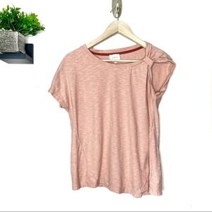 Anthropologie Deletta Women's Margot Knot Top Size XS Peach Orange